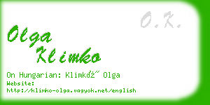 olga klimko business card